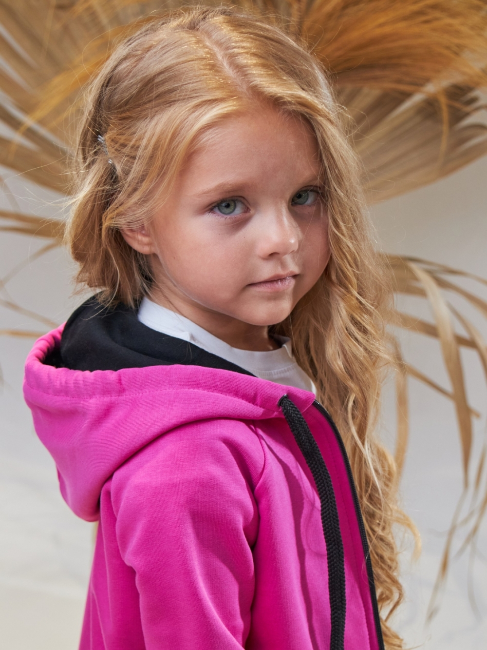 328-Ф. Костюм детский на молнии, фуксия, хлопок 65%, 35% ПЭ, 3-х нитка без начеса 98,104,110,116