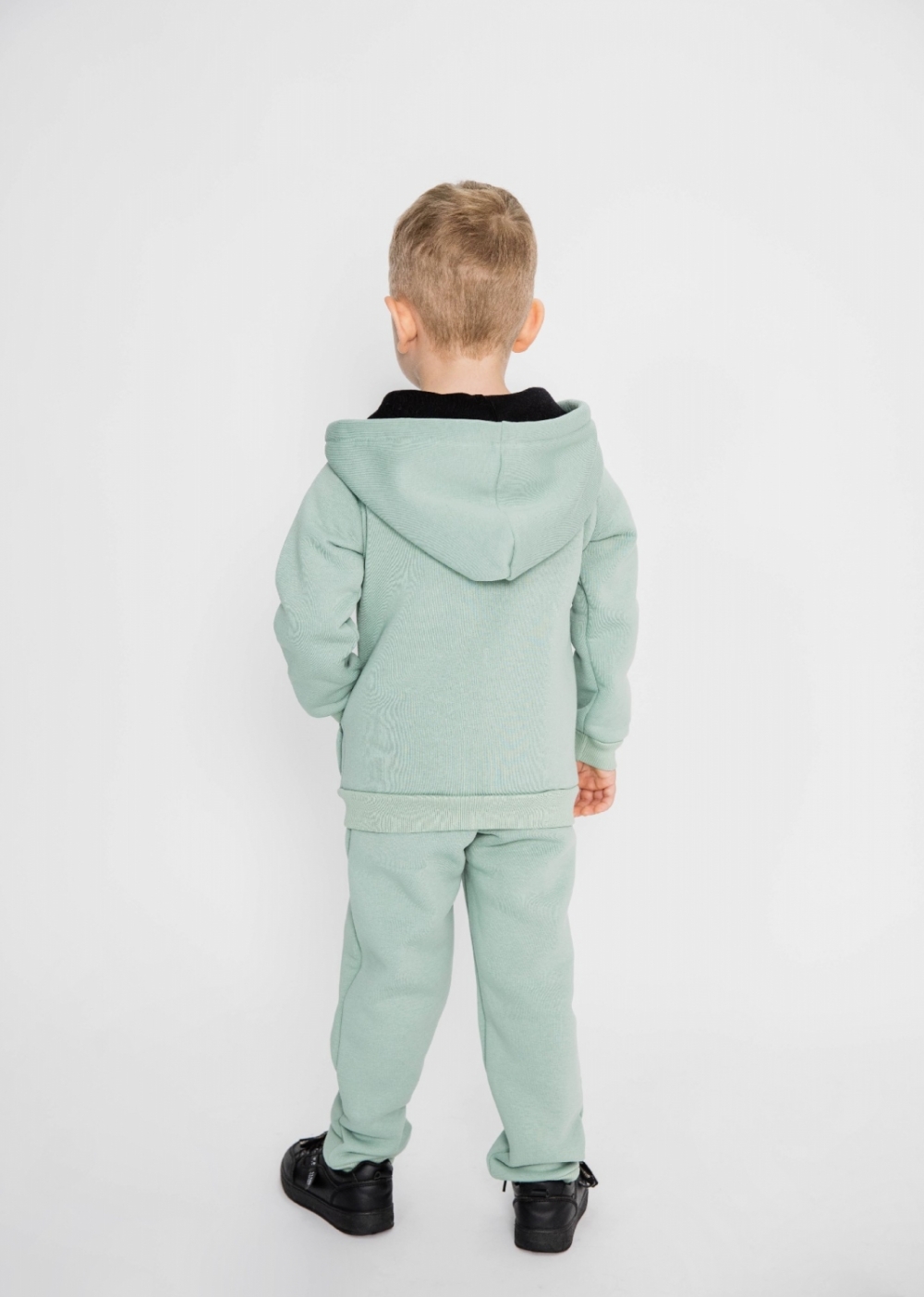 319-ОЛ. Костюм детский  на молнии, олива, хлопок 65%, 35% ПЭ, 3-х нитка (начес) 80,86,92