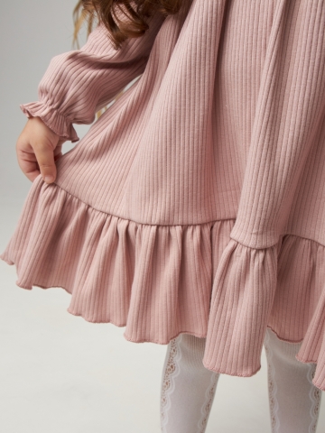 332. Платье детское из лапши, хлопок 100%, пудра, р. 74,80,86,92