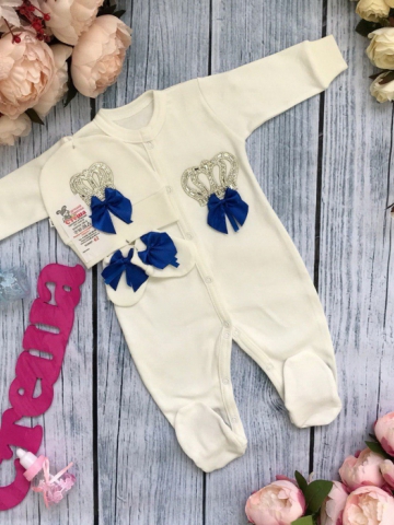 Купить оптом 166. Комбинезон с шапкой и царапками,100% хлопок интерлок в Майкопе